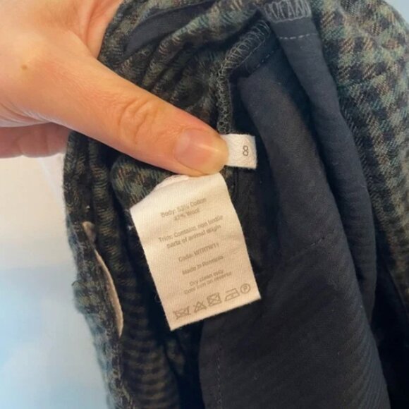 TOAST Mariner High Rise Tapered Pleated Wide Leg Plaid Wool Trouser Pants \\ 8 - Picture 11 of 11